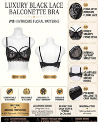 Linsori Midnight Lace Soft Cup Bra 4 Plus Size -  Product detail view