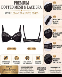 Linsori Noir Polka Dot Soft Cup Piece Plus Size -  Product detail view