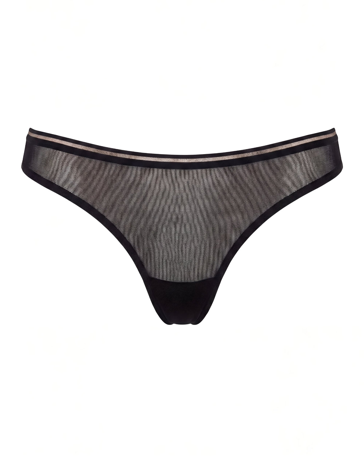 linsori - Noir Sheer Mesh Thong - white background