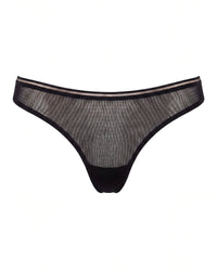 linsori - Noir Sheer Mesh Thong - white background
