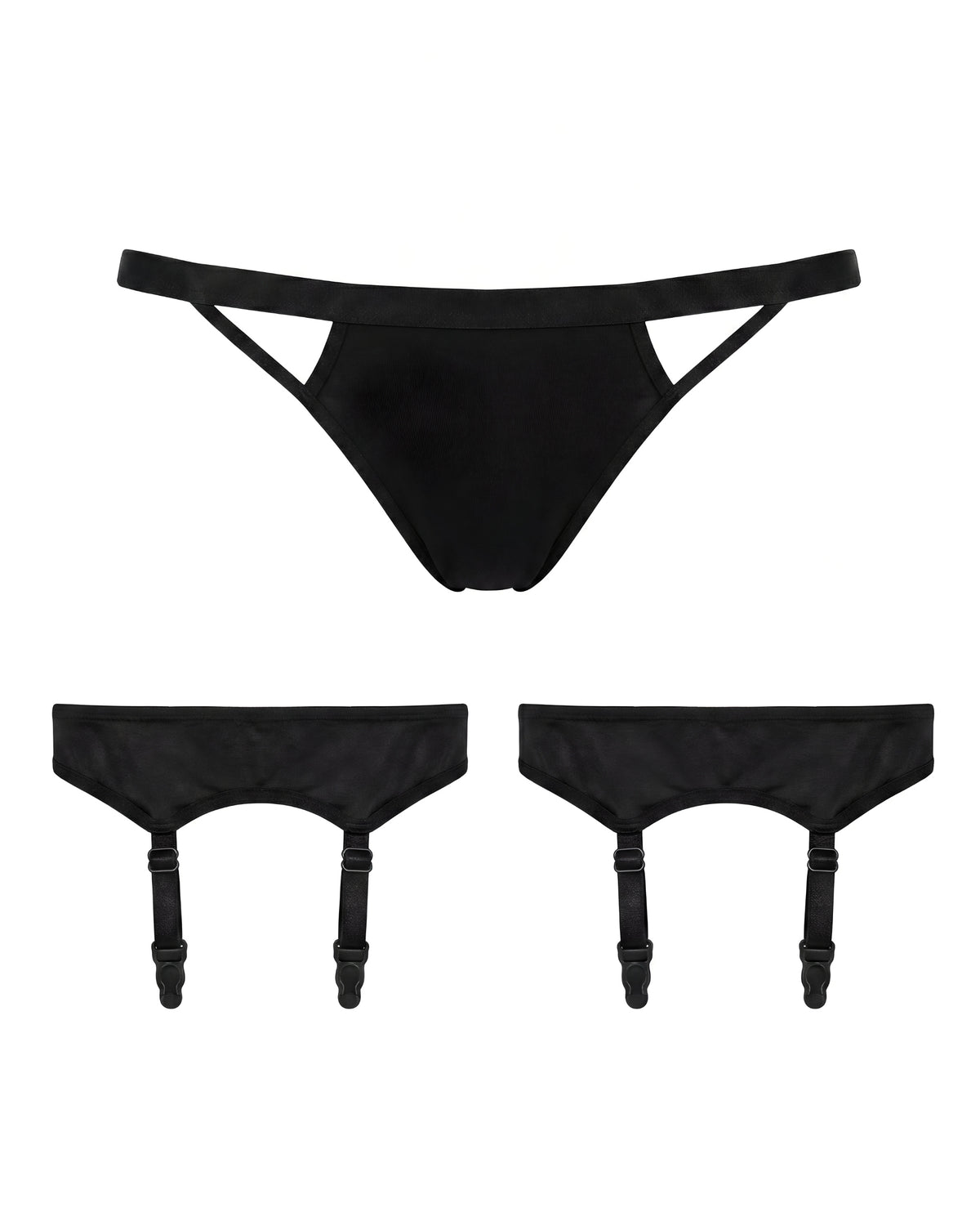 Linsori Noir Playful Kiss Embroidered Brief - White background view