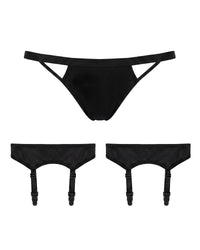 Linsori Noir Playful Kiss Embroidered Brief - White background view