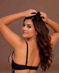 Linsori Noir Henna Soft Cup Bra Plus Size Bridal -  back view