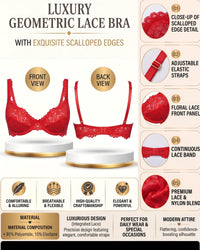 Linsori Scarlet Scalloped Soft Cup Bra Plus Size -  Product detail view