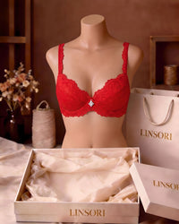 Linsori Scarlet Scalloped Push Up Bra Plus Size - Mannequin View