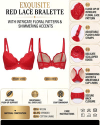 Scarlet Scalloped Push Up Bra Plus Size