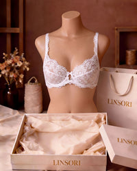 Linsori Pearl Scalloped Soft Cup Bra Plus Size - Mannequin View