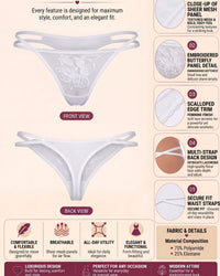 Linsori Pearl Embroidered Tulle Thong Bridal -  Product detail view