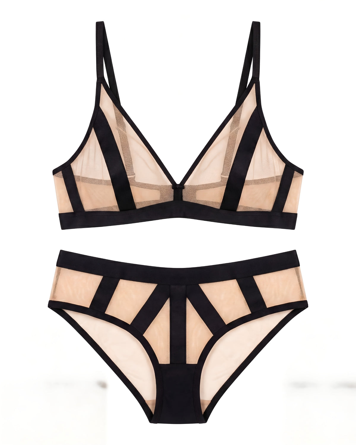 Linsori Bare Geometric High-Waist Brief - White background view
