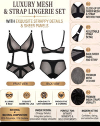 Linsori Noir Sheer Mesh Triangle Bra Plus Size -  Product detail view