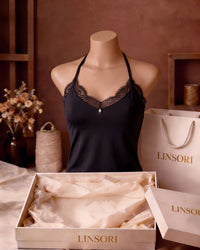 Linsori Onyx Eyelash Lace Nightshirt - Mannequin View