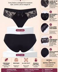 Linsori Midnight Floral Embroidered Brief -  Product detail view