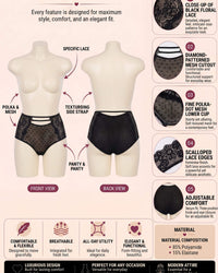 Linsori Midnight Lace Boxer Brief -  Product detail view