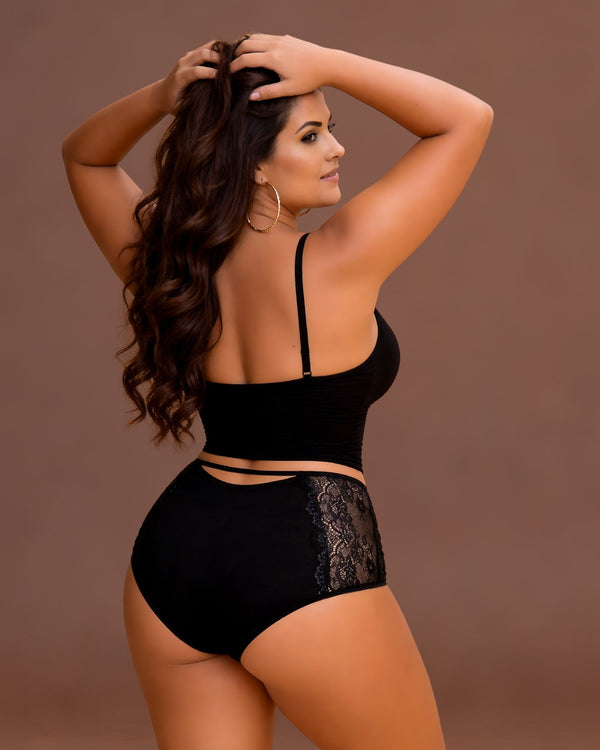 Linsori Midnight Lace Boxer Brief -  back view