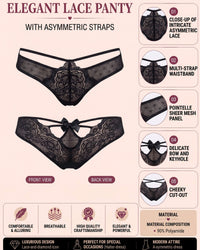 Linsori Noir Silver-Threaded Lace Brief-  Product detail view 