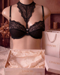 Linsori Midnight Lace Soft Cup Bra Zulaj Plus Size - Mannequin View