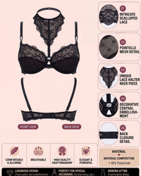 Linsori Midnight Lace Soft Cup Bra Zulaj Plus Size -  Product detail view