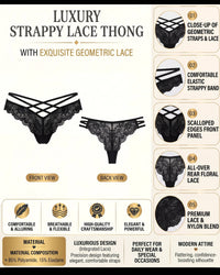 Linsori Midnight Lace Strap Thong -  Product detail view