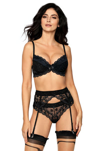 Linsori Noir Polka Dot Push Up Piece - product view
