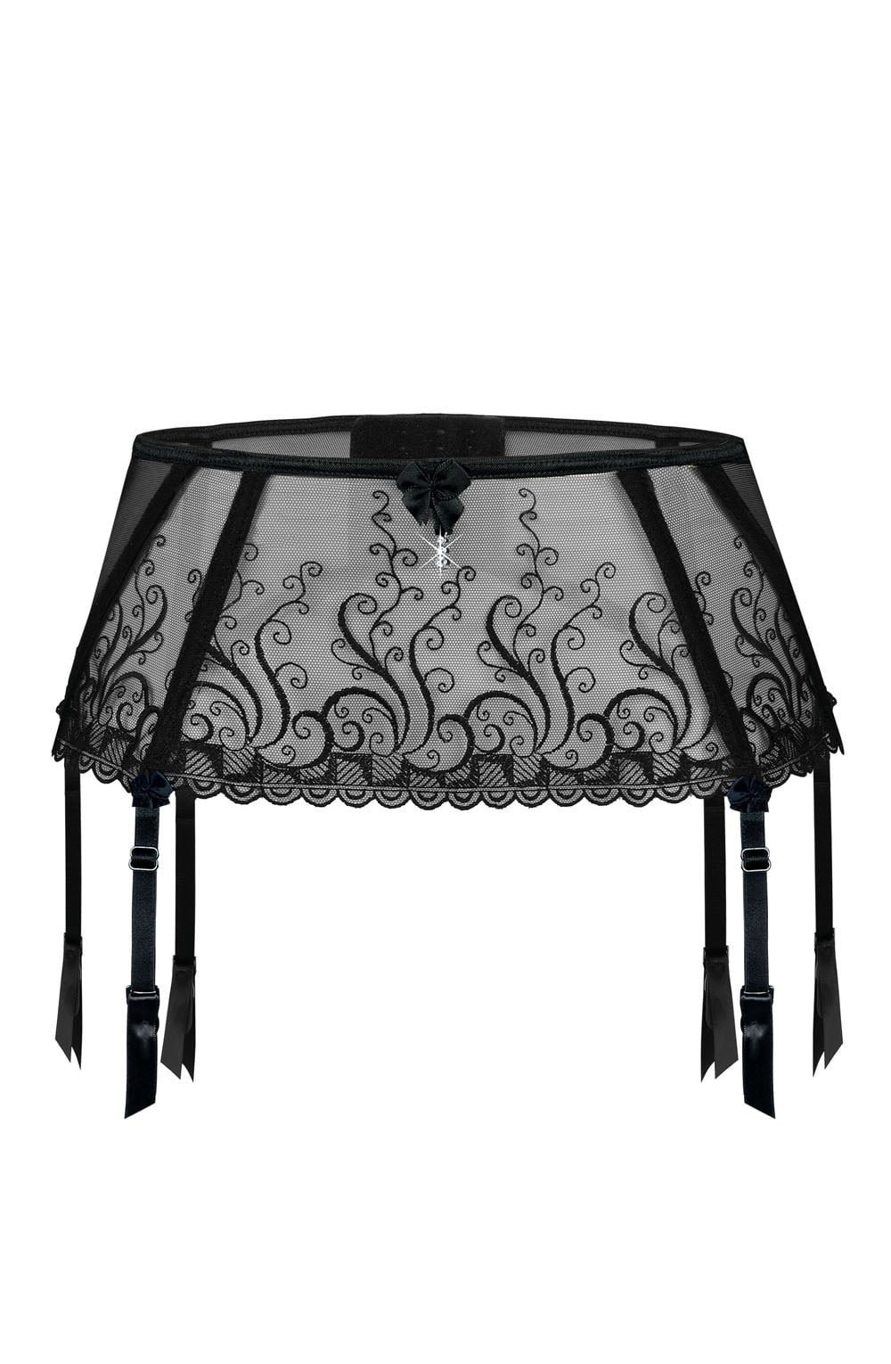 Linsori Pearl Embroidered Suspender Belt - detail view