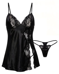 linsori - Midnight Lace-Up Babydoll - white background
