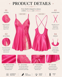 Linsori Blush Lace-Up Babydoll Piece -  Product detail view