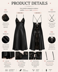 Linsori Midnight Lace Trailing Gown -  Product detail view