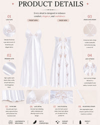 Linsori Pearl Charmeuse Gown with Lace Train -  Product detail view
