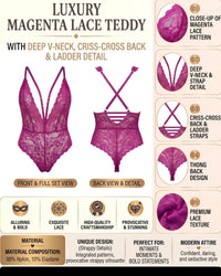Linsori Amethyst Diamante Crossover Teddy -  Product detail view