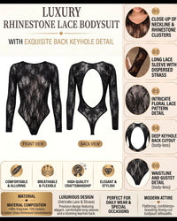 Linsori Onyx Sequin Long Sleeve Teddy -  Product detail view