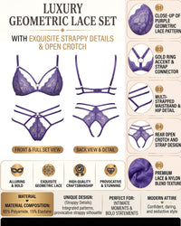 Linsori Plum Lace Two Piece Floral Lace Set -  Product detail view