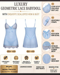 Linsori Azure Lace Eyelash Babydoll -  Product detail view