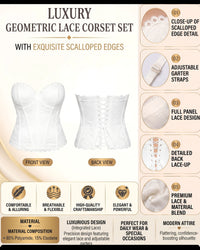 Linsori Pearl Sweetheart Lace Corset Set -  Product detail view