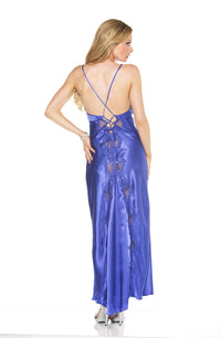 Linsori Sapphire Lace Trailing Gown - detail view