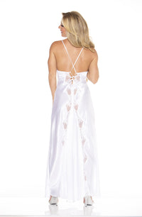 Linsori Pearl Charmeuse Gown with Lace Train - detail view