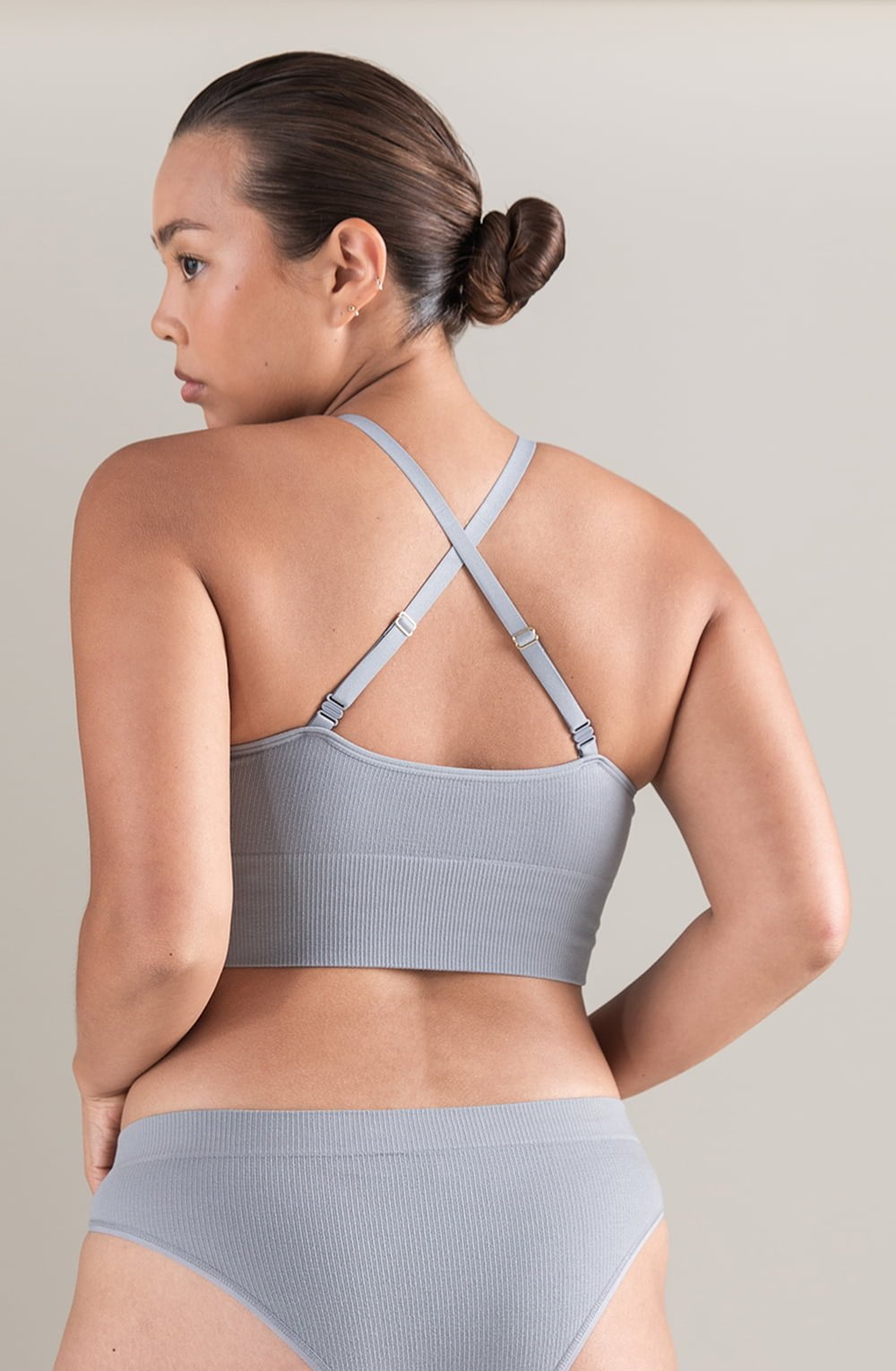 Linsori Storm Grey Sand TENCEL™ High Leg Brief - styled shot