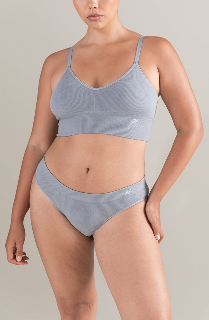 Linsori Storm Grey Sand TENCEL™ High Leg Brief - back view