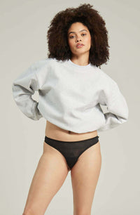 Linsori Noir Deco Sheer Delicate Thong - product view