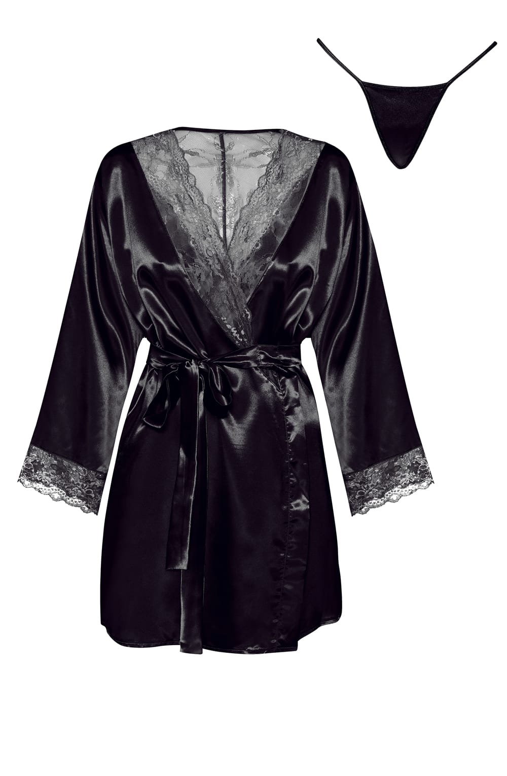 Linsori Sherie Noir Delicate Peignoir - detail view