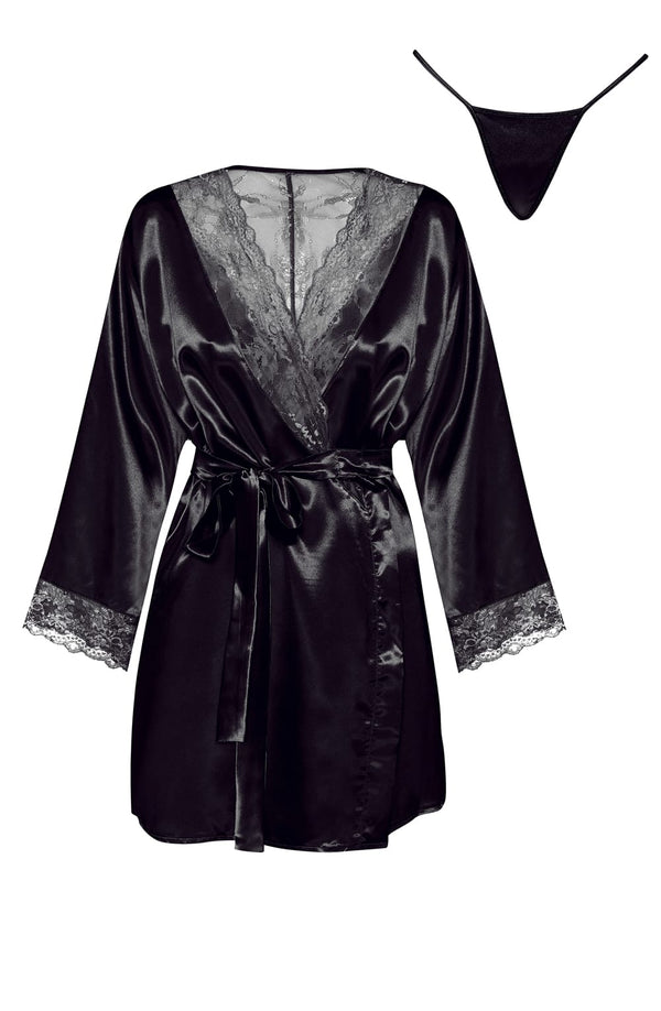 Linsori Sherie Noir Delicate Peignoir - back view