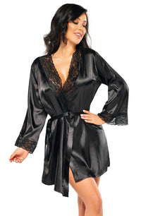 Linsori Sherie Noir Delicate Peignoir - front view