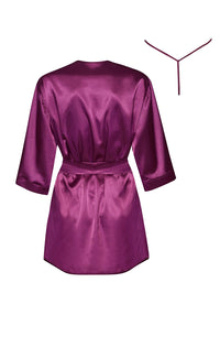 Linsori Bordeaux Silk Peignoir Robe - side view