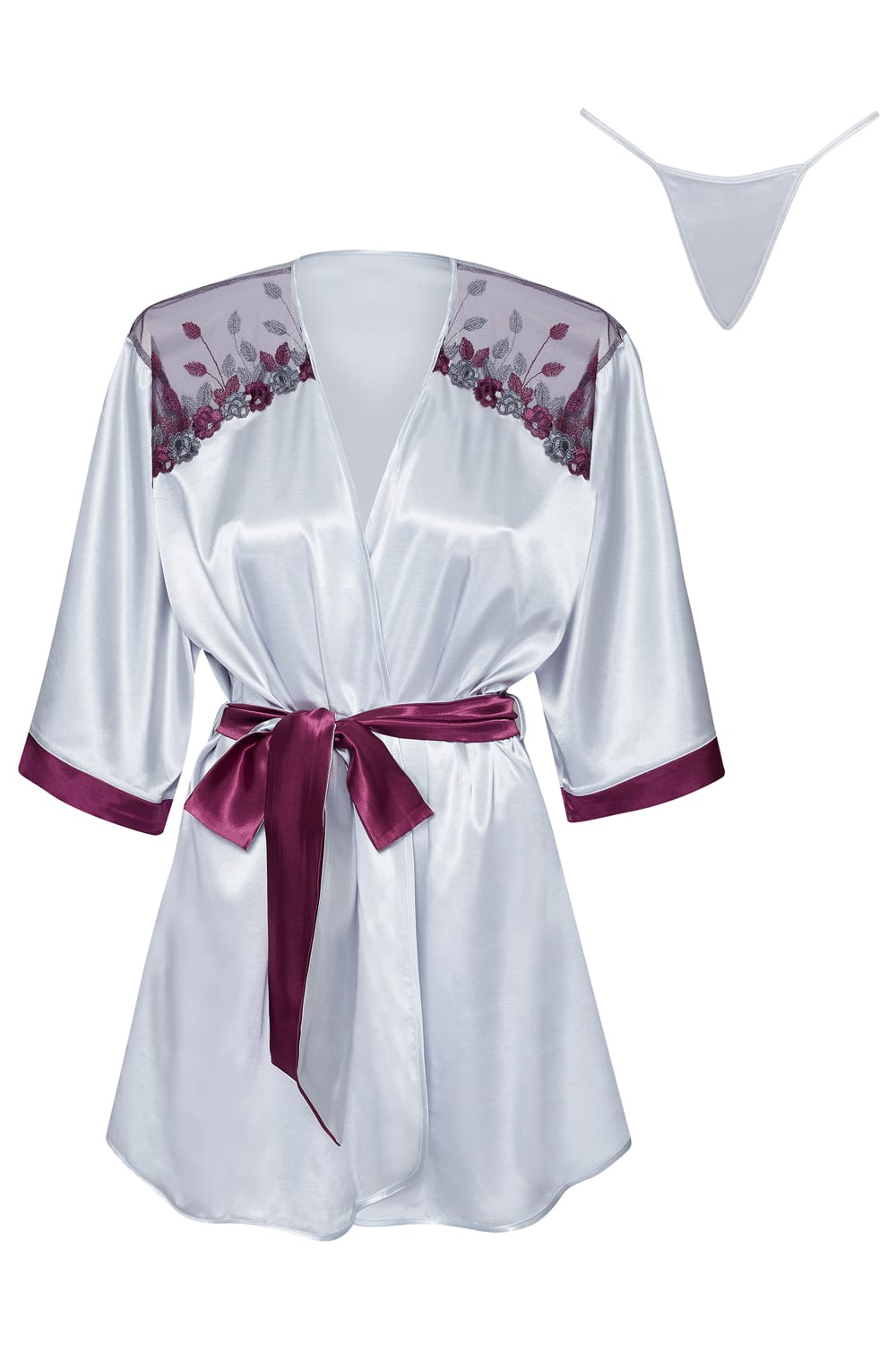 Linsori Silver Moonlit Peignoir Robe - front view