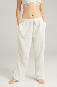 Linsori Ivory Organic Cotton Lounge Trouser - detail view