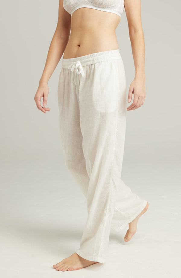 Linsori Ivory Organic Cotton Lounge Trouser - back view