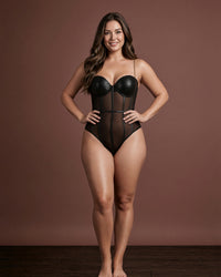 Onyx Sheer Chain Strap Bodysuit