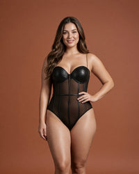 Onyx Sheer Chain Strap Bodysuit