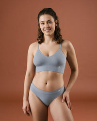 Linsori Storm Grey Sand Seamless TENCEL™ Bralette - Front view 