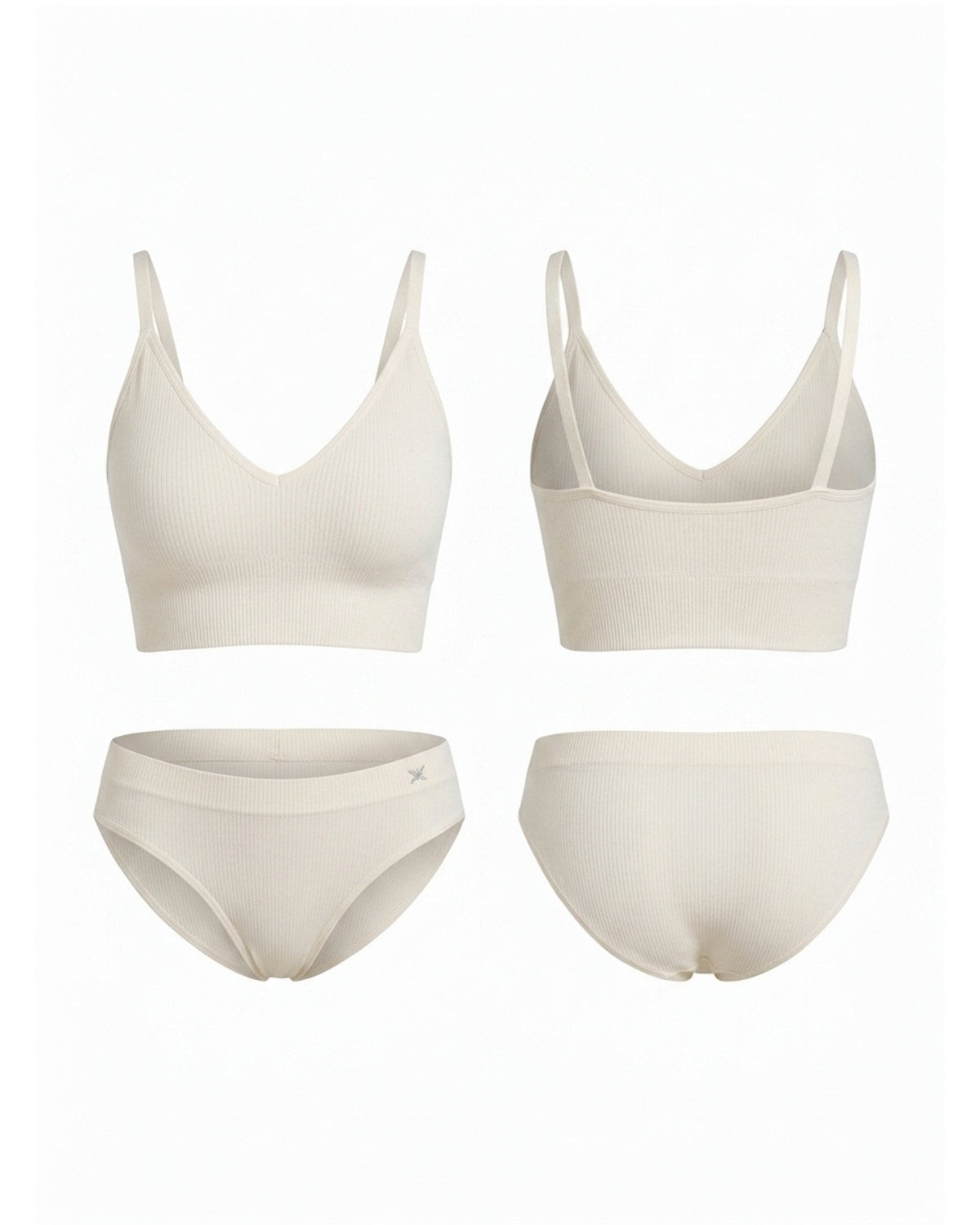 Linsori Sand Seamless TENCEL™ Bralette - White background view