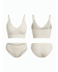 Linsori Sand Seamless TENCEL™ Bralette - White background view